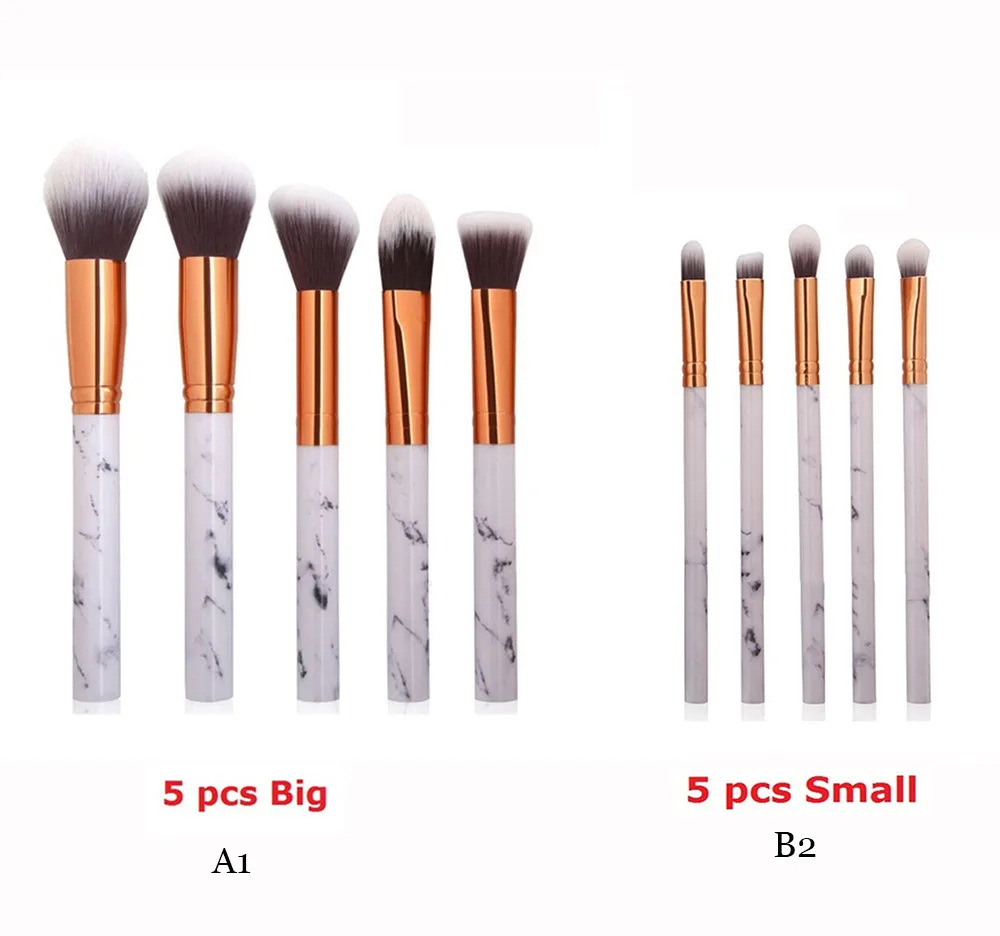 Marble Texture Makeup Brush Foundation Concealer Powder Eyeshadow Eyebrow Brush plastic makeup brushes pincel maquiagem#N