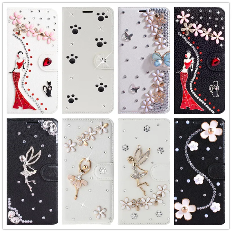 

Leather cases coque for samsung galaxy A9 2018 A920F s10 s9 S8 plus s8 s7 s6 s4 s5 Active Flip Stand wallet cover Glitter shell