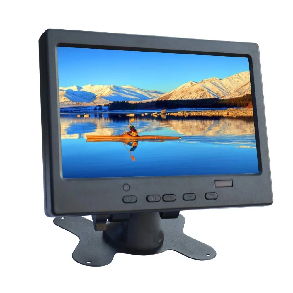 7 дюймовый сенсорный HD портативный монитор TFT LCD 1024x600 AV вход/VGA/HDMI пластиковый