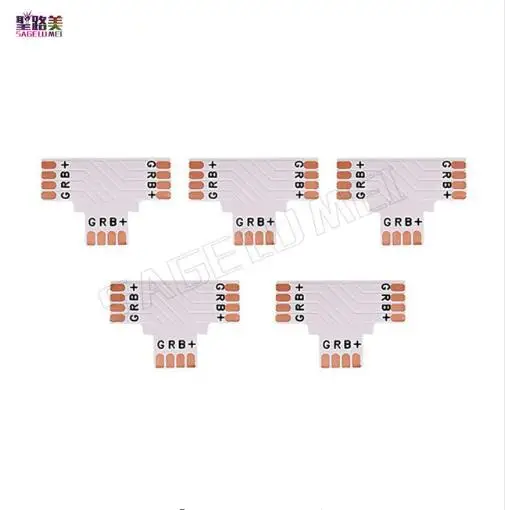 

10pcs 4 pin LED Connector T Shape For 10mm 5050 RGB LED Strip Light connector