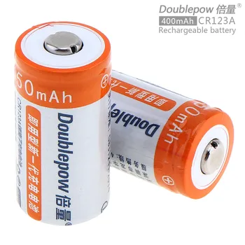 

2pcs/lot 3.0V 450mAh CR123A CR 123A LiFePo4 Li-ion Rechargeable Battery with 10A Discharge Current for Flashlights Toys