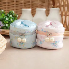 Японский стиль имитация галстук-бабочка с жемчужиной путешествия цветок Prtined ювелирные изделия сумка Макияж косметичка для хранения