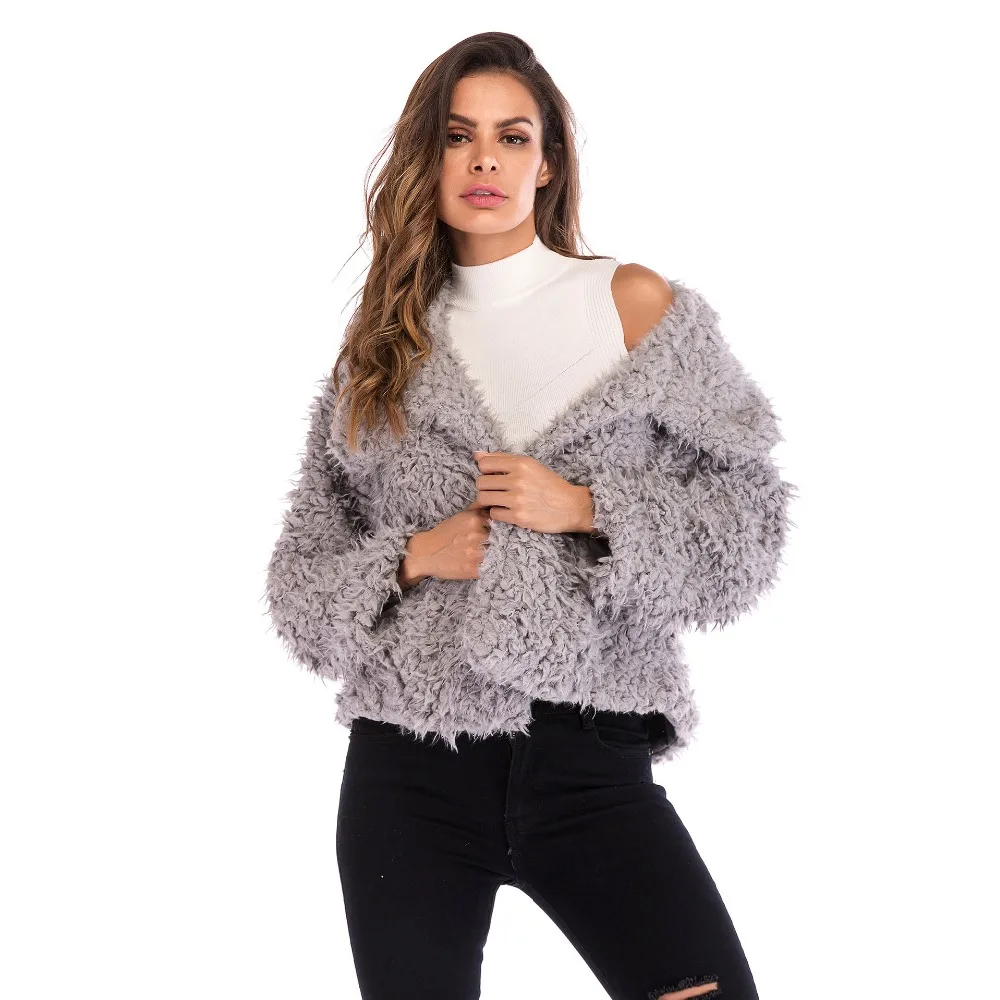 Casual Women Faux Fur Coat Winter Autumn Fashion Slim Fur Outwear Coat ...