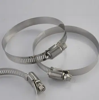 

10mm-16mm x 20pcs American Type Screw Band Worm Drive Hose Clamps 304 Stainless Steel Pipe Clips Top Quality Wholesale