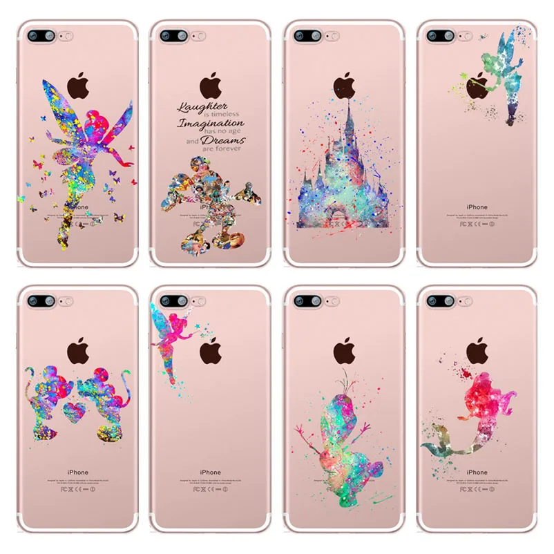 

Mickey Minnie Mouse Mermaid Princess Soft Silicone Thin TPU Case Cover For iphone 6 6s 7 8 Plus 5 5s SE X Xs Max Xr Coque Fundas