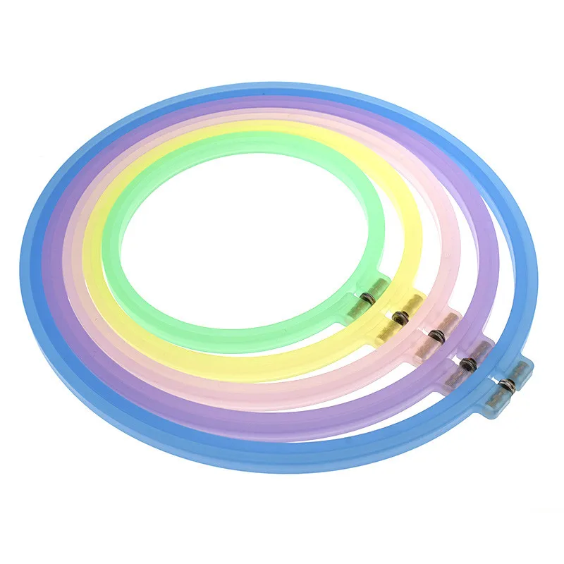 

Adjustable Embroidery Hoop Sewing Tool Plastic Embroidery Cross Stitch Hoop Ring Frame Random Color Send For Women DIY Tools