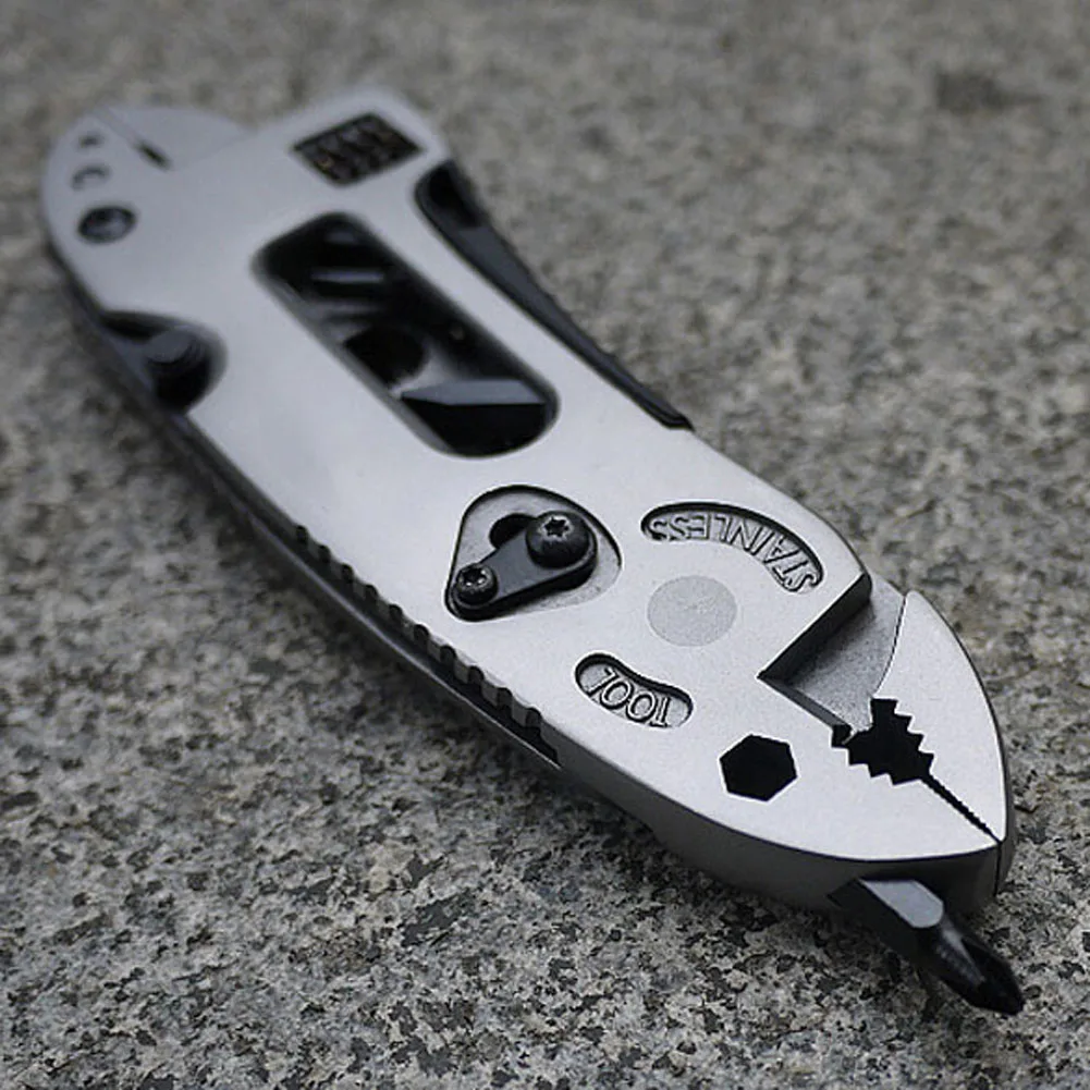 Image Adjustable Wrench Jaw+Screwdriver+Pliers+Knife Multi Tool Set Survival Gear SS