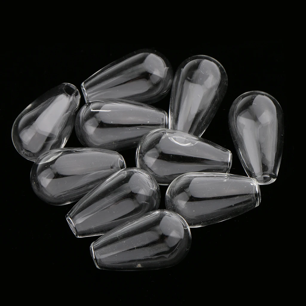 10 Pieces Clear Teardrop Globe Glass Bottle Wish Charm Pendant DIY Necklace Jewelry Makings