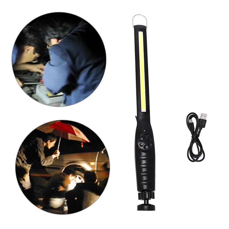 

Portable COB Flashlight Torch LED Work Light Magnetic COB Lanterna Hook Hanging Lamp for Car Repair Camping USB Rechargeable