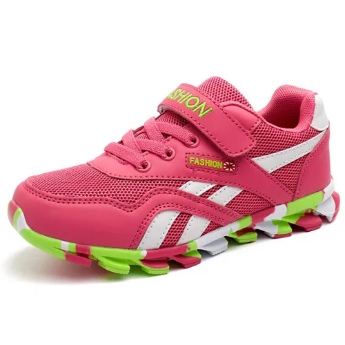Новинка, детская обувь для девочек и мальчиков, спортивная обувь, модные детские кроссовки, дышащая обувь для бега, удобная Уличная обувь, 26-37 - Цвет: pink