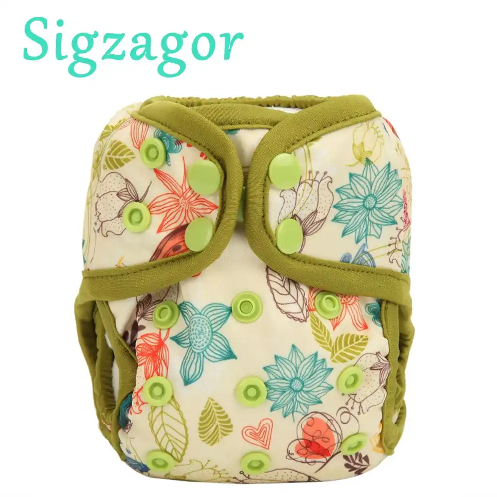 Sigzagor Baby Diaper Cover Nappy One Size 10lbs to 36lbs Turtle