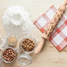 Рождественские Скалки деревянные рождественские Выгравированные роллер олень; Снежинка тисненая скалка для печенья для макарон, для бисквитов