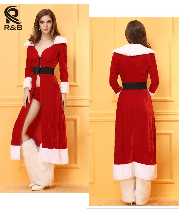 Новинка, женское рождественское платье для костюмированной вечеринки, Санта Клаус, женские вечерние сексуальные длинные платья с глубоким вырезом, вечерние рождественские костюмы для взрослых женщин