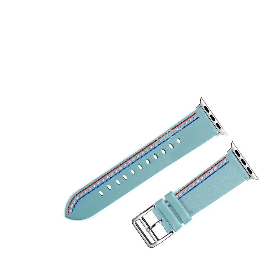Аксессуары для часов кожа для Apple Watch Band 44 мм 40 мм и Apple Watch Band 42 мм 38 мм серия 4 3 2 1 ремешок для часов AW879 - Цвет ремешка: blue