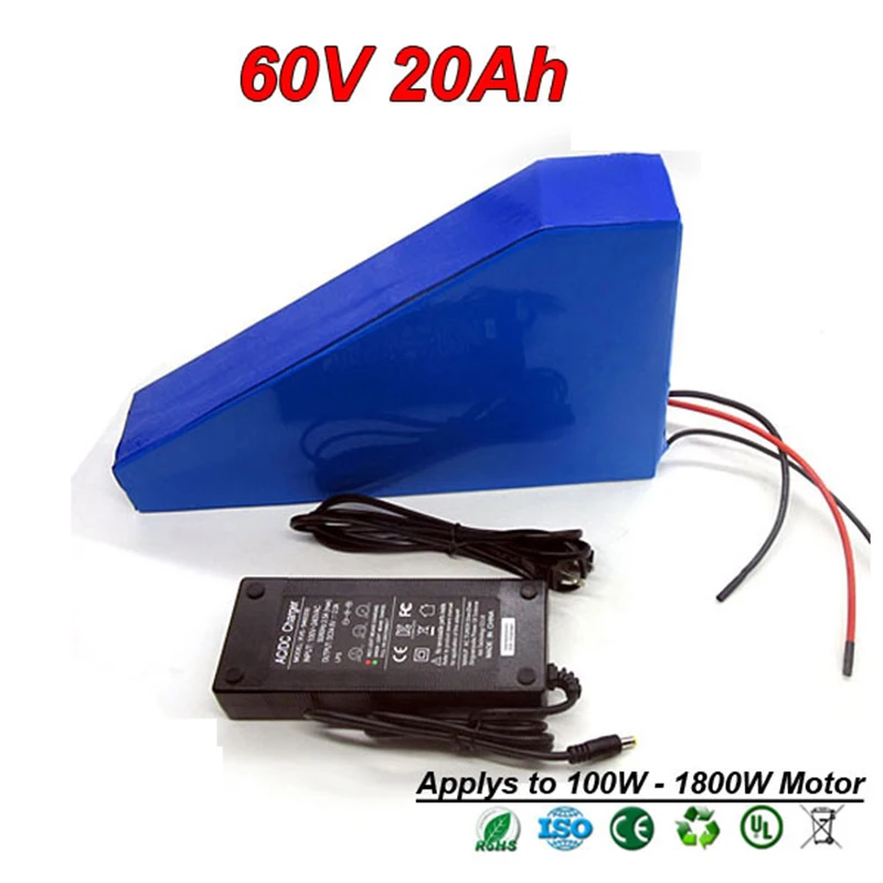 Cheap 60V 20Ah 500W 1000W Electric Bike Battery E Scooter Battery Triangle Lithium Ion Battery Pack For Electric Bicycle Motor Bike 3