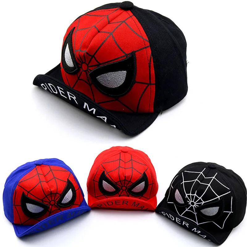 

2019 Spiderman Cartoon soft along baby Embroidery Cotton Baseball Cap kids Boy Girl Hip Hop sun Hat newborn photography props