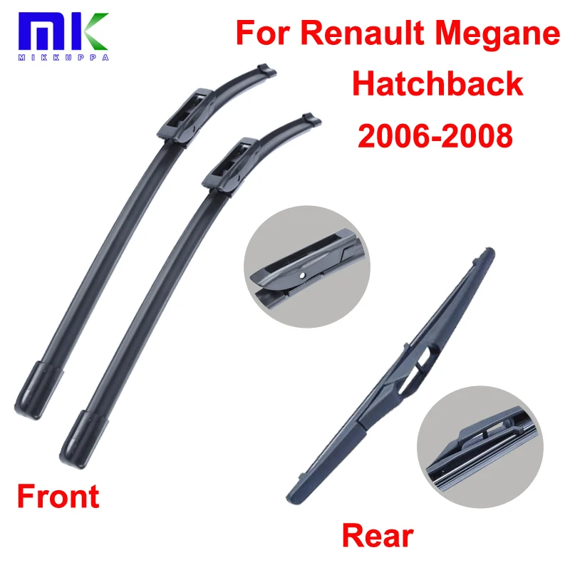 

Wiper Blades For Renault Megane Hatchback 2006-2008 Combo High Quality Front And Rear Windscreen Wipers Auto Car Accessories