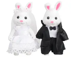 Sylvanian Families кукольный домик пушистые, плюшевые лес фигурки животных комплект кролика играть дома игрушки для детей день рождения девочки