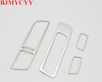 

BJMYCYY 4PCS/SET The car door shake handshandle frame glass lift switch stainless steel sequins for Volkswagen Tiguan 2010-2017