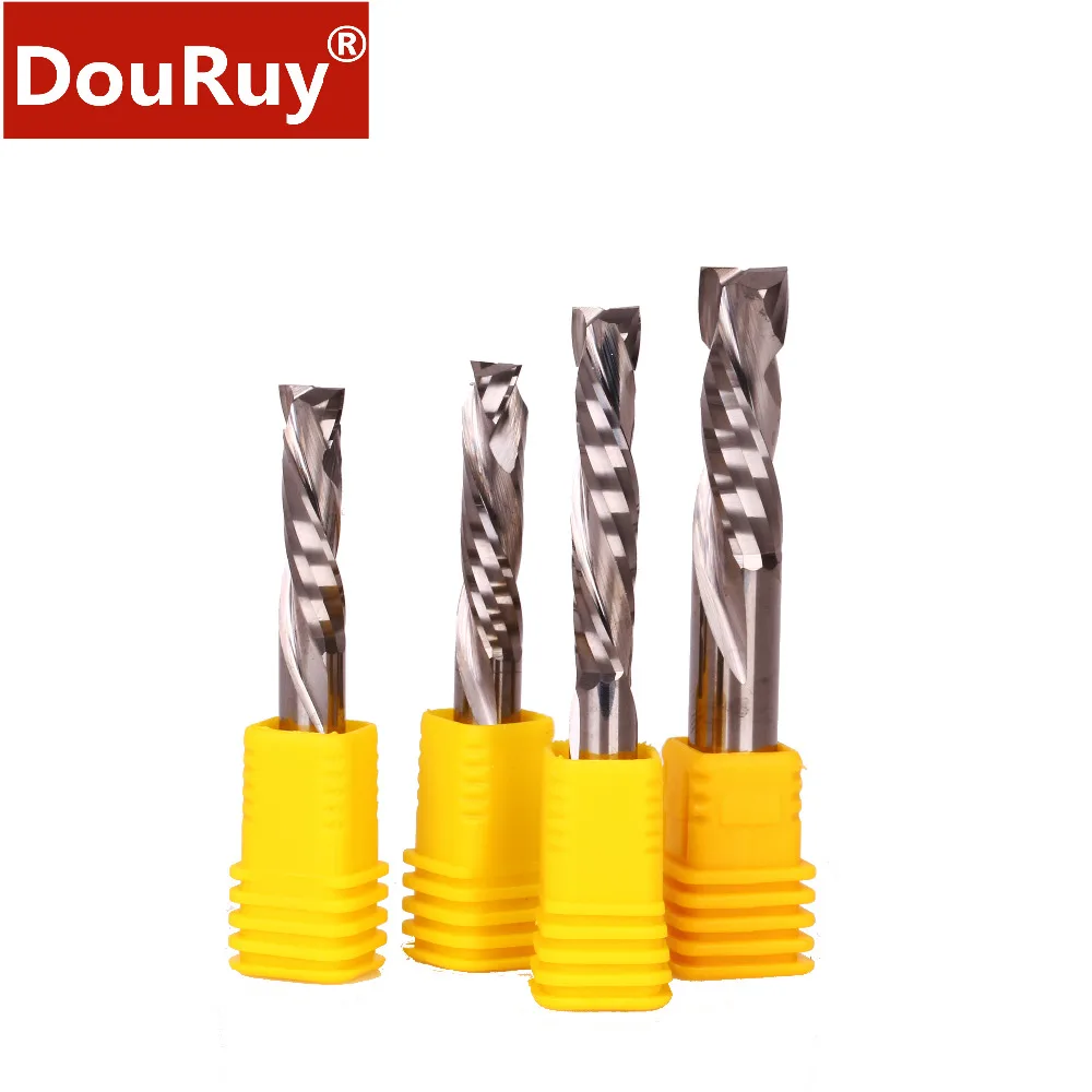 

1PC shank 3.175-8mm high quality up & down cut two flutes spiral router bits end milling cutter for wood, MDF with lagging, log