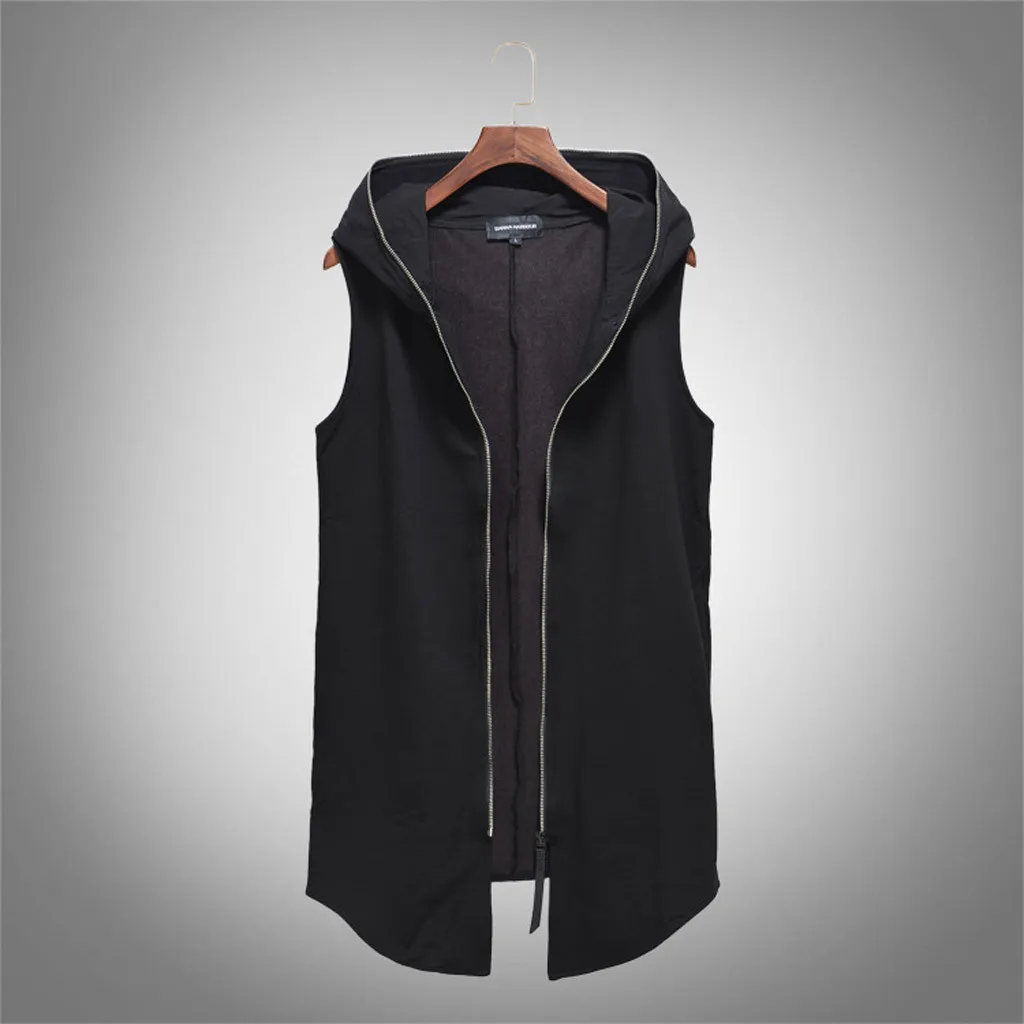 

2019 New Spring Autumn Vintage Design Men's Denim Vest Male Black Sleeveless Jackets Men Hole Jeans Waistcoat
