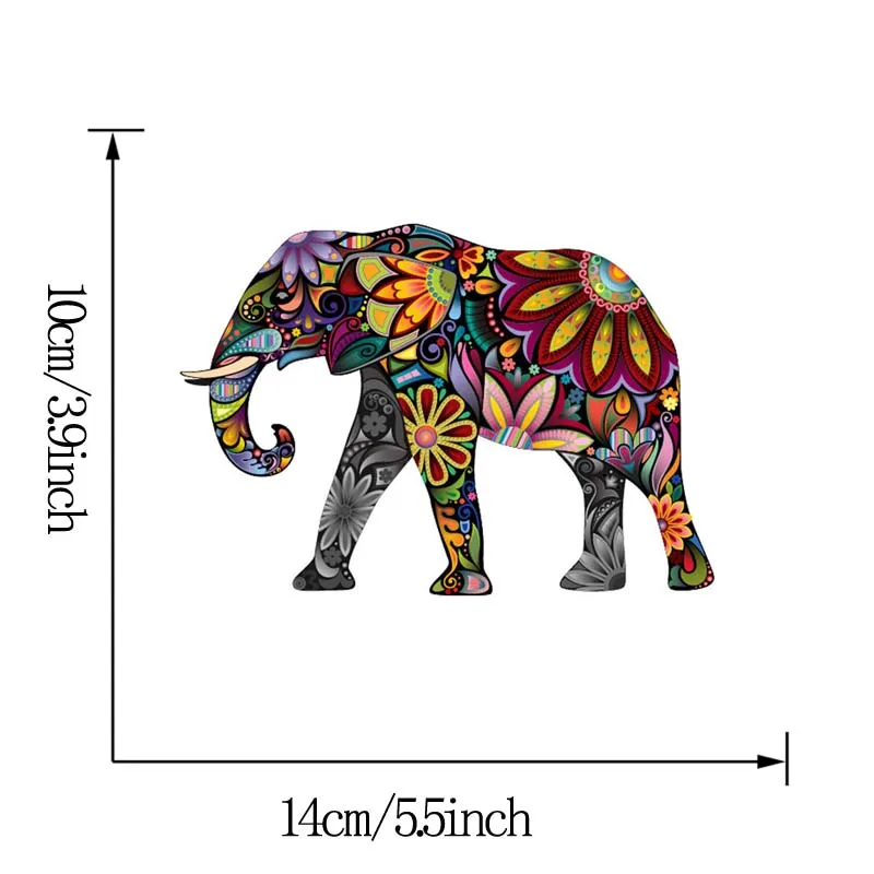Виниловые наклейки на стену с изображением слона и цветов для компьютера, автомобильные наклейки, съемная наклейка, этнический уникальный стиль, домашний декор