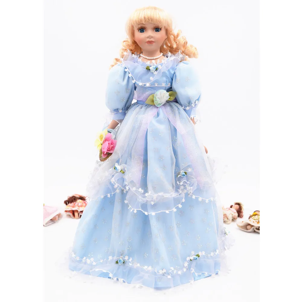 

40cm Faction Porcelain Dolls Christmas Gift Lifelike Style Collection Ceramics Doll Dress Birthday Gift Home Decoration