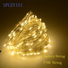 2 м, 3 м, 5 м, 10 м, питание от USB/питание от аккумулятора, серебряная светодиодная гирлянда, сказочные огни, Рождественская гирлянда, вечерние, свадебные, декоративный светильник