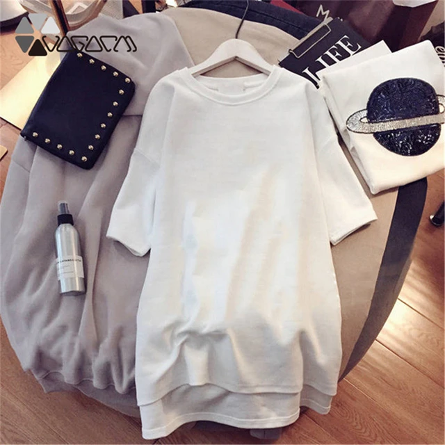 Summer Fashion Women Dresses Mickey Minnie Cartoon Print Clothes Loose Women Clothing  Cute Mini Dress Black D001 White
