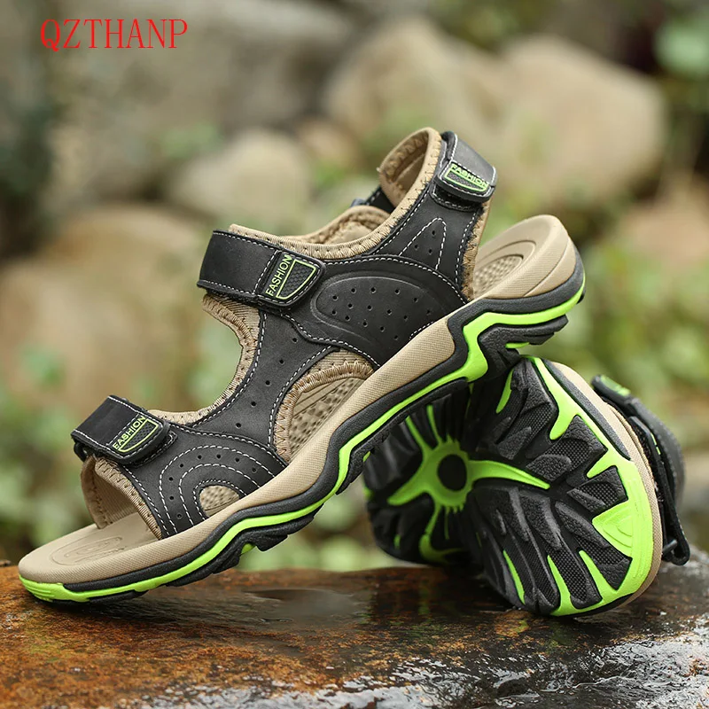 

Fashion Sandalia Male Casual Flip Flops Sandals Shoes Leather Men Summer Chaussure Bicycle Shoes Slippers Zapatos De Hombre