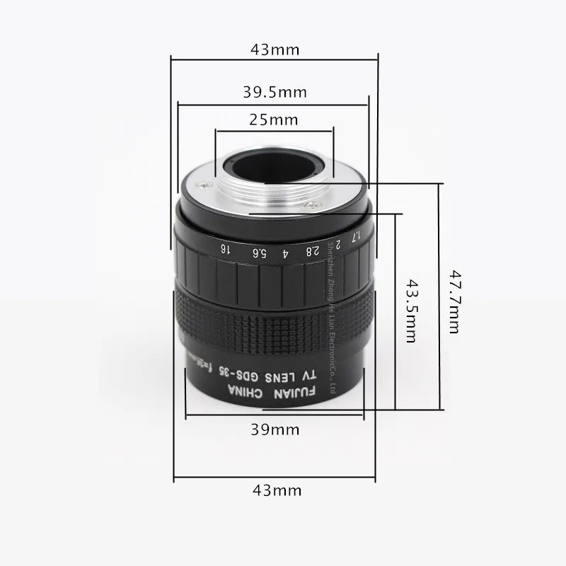 35 мм Объектив CS крепление для камеры видеонаблюдения