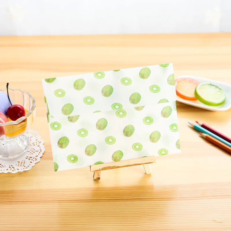 

8pcs/pack Translucent Envelope Wedding Letter for Invitation Fresh Fruit Pattern Postcards Cover Message Cards Paper Storage Bag
