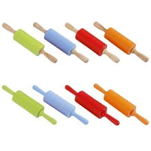 Горячие Силиконовые скалки тесто скалка для выпечки деревянная ручка, силикон скалка для выпечки Инструменты