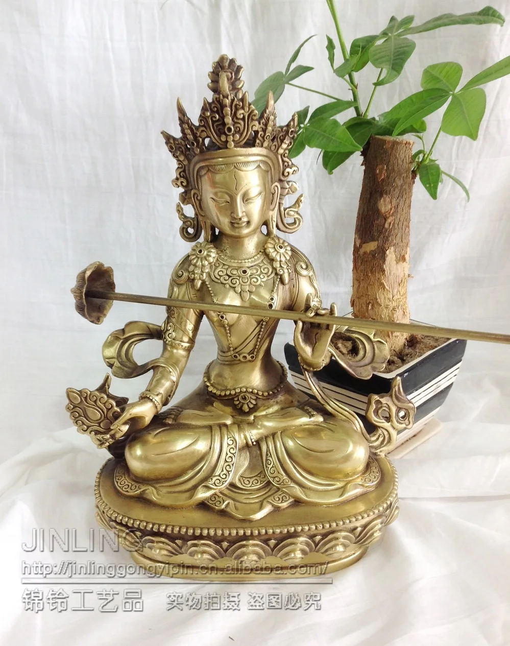 Religioso Cinese Squisito Buddismo Tibetano Lavoro Manuale Rame Deity Of White Umbrella Budda Statue