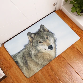 

New Doormat Carpets Wolf Print Mats.Floor Kitchen Bathroom Rugs 40X60 50X80cm Anti-Slip Esteras