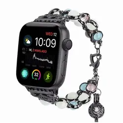 38 40 42 44 мм Jewelry браслет ремешок для Apple Watch полосы Агат нержавеющая сталь заменить ремешок для iwatch серии 1234 ремешки наручных часов
