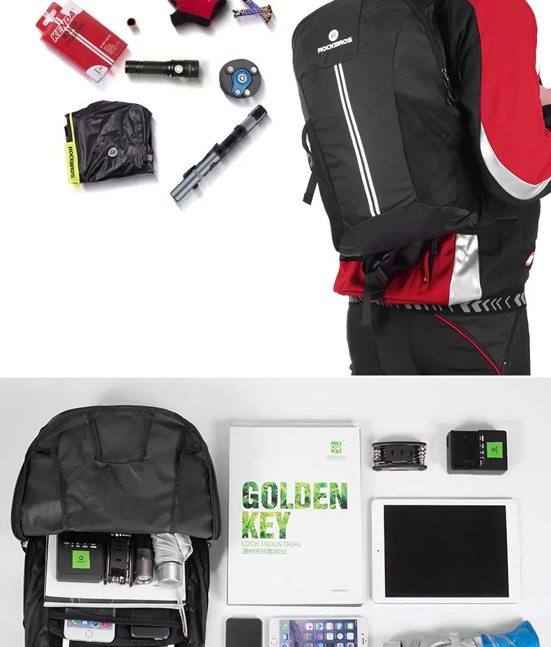 Top Rockbros Outdoor Sports Bicycle Backpack Ultralight Cycling Shoulders Storage Pack Climbing Travel Rucksack Nylon Bike Bag 14
