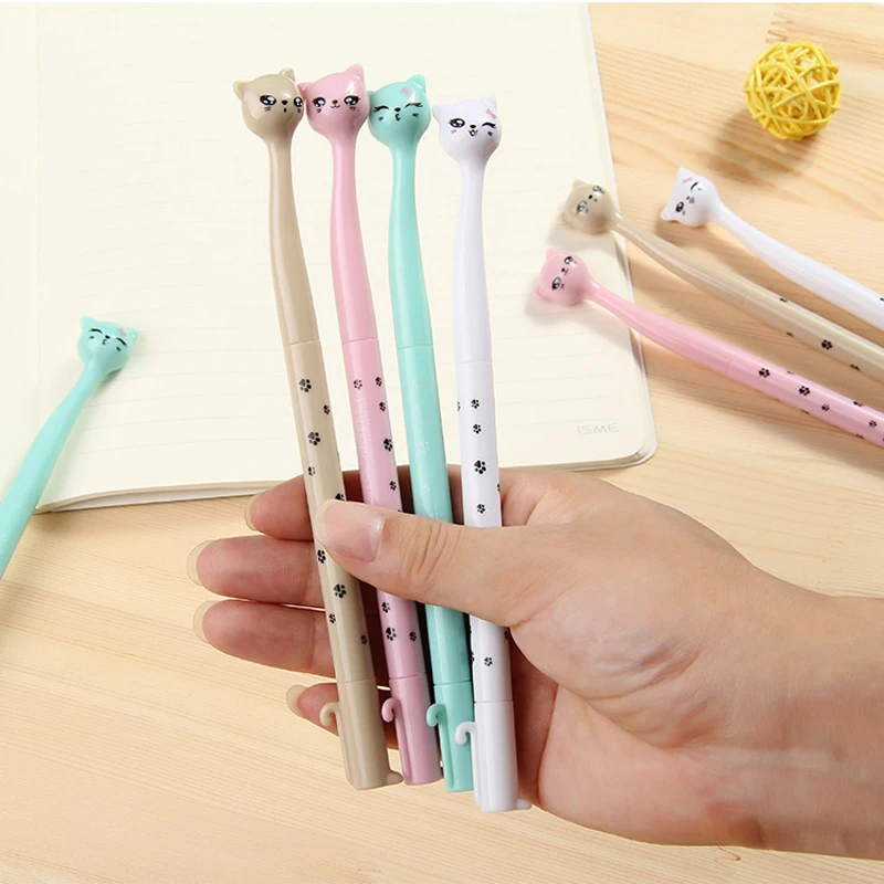 8pcs-lot-cat-face-Gel-Pens-Set-Kawaii-School-Supplies-Office-Stationary-Photo-Album-Kawaii-kute