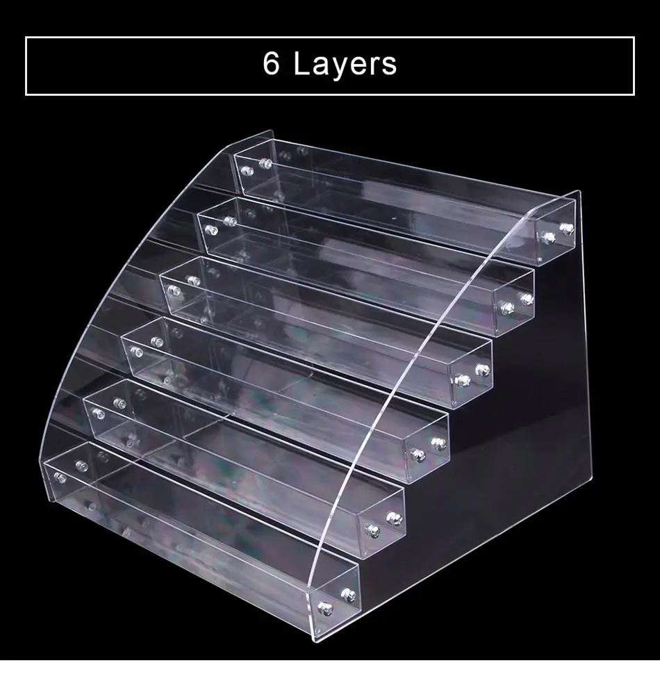 1-7 ярусов, косметический держатель для лака для ногтей, аксессуары для дизайна ногтей и инструменты, акриловый демонстрационный чехол-подставка для хранения, органайзер для макияжа