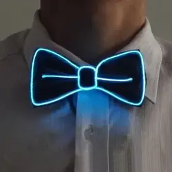 Модные Для мужчин светодиодный EL провода галстук Световой Neon мигающий свет лук галстук для клуба Косплэй Вечеринка украшения-MX8