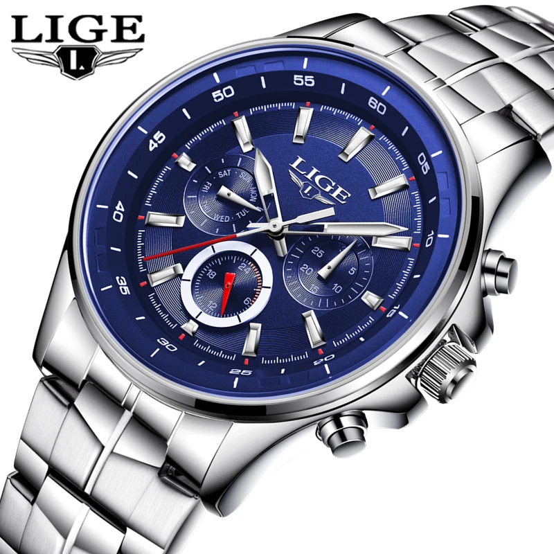 

LIGE Mens Watches Top Brand Luxury Quartz Watch Men Fashion Business Quartz-watch Casual Sport Wrist Watch Relogio Masculino