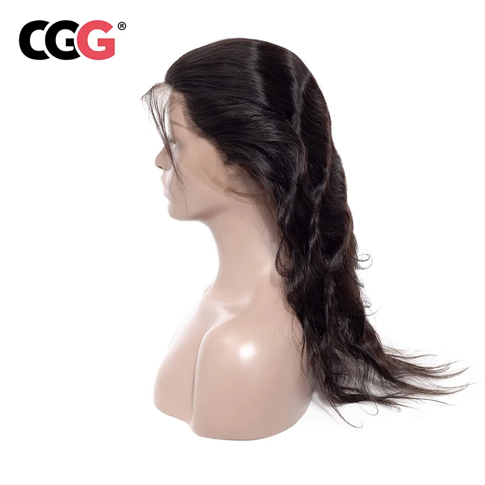 CGG волосы 100% Волнистые не Реми 360 Кружева Фронтальная 8-20 дюймов бесплатная часть волос закрытие натуральный цвет человеческих волос