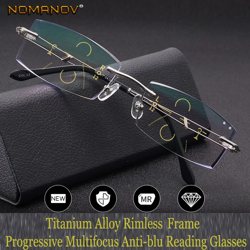 2019 новые очки для чтения Nomanov = прогрессивные Мультифокальные без оправы Алмазная