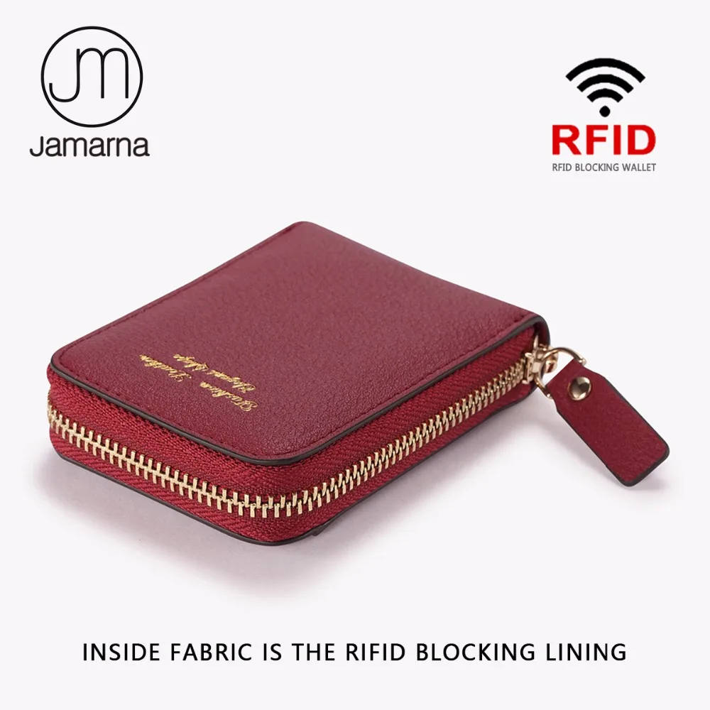 Jamarna RFID визитница из натуральной кожи женский кошелек для монет Блокировка