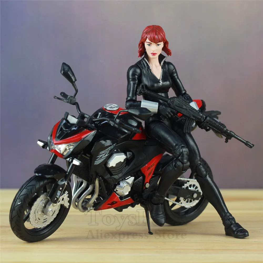 

Marvel Legends Ultimate Black Widow 6" Action Figure And Motorcycle Weapon Submachine Gun Original Collection Doll Toys