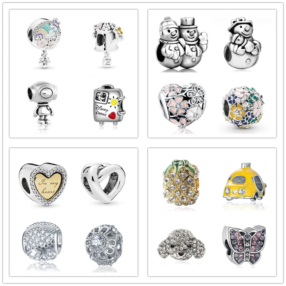 

Free Shipping silver plated alloy Bead Flower Colour Story Heart Charm Fit Original Pandora Bracelet Necklace DIY Women Jewelry