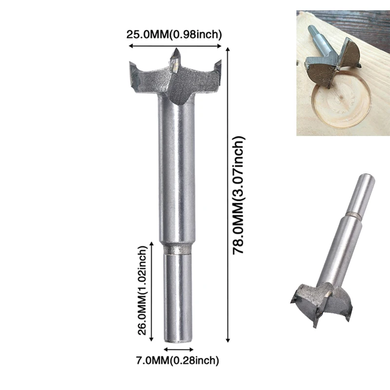 

25mm Forstner Wood Drill Bit Center Hole Saw Cutter Forstner Auger Drill Bit Rotary Tools For Carpentry Woodworking Carbon Steel