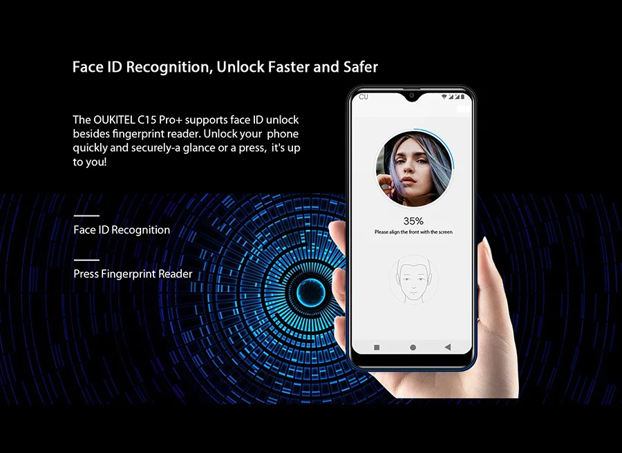 Мобильный телефон OUKITEL C15 Pro+ 6,088 ''19:9 Android 9,0 Pie 3 ГБ 32 ГБ MT6761 с каплями отпечатков пальцев для распознавания лица 5G WiFi 4G