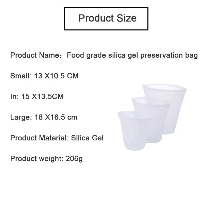 3 шт силиконовые контейнеры для хранения продуктов на молнии герметичные свежие герметичные чашки