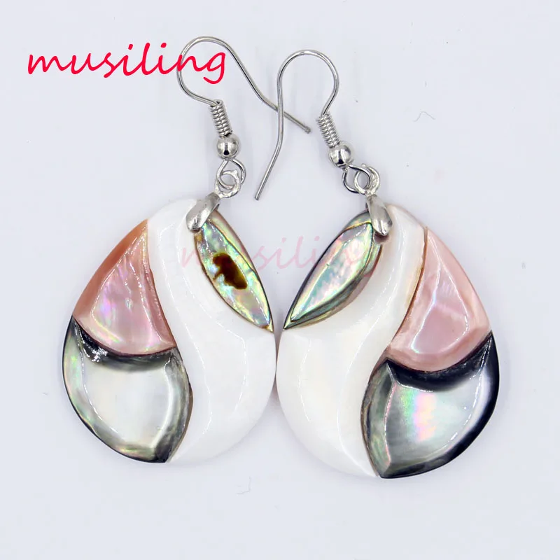 

musiling Water Drop Earrings Natural Abalone Shell Drop Earring Stitching Accessories European Charms Jewelry for Women